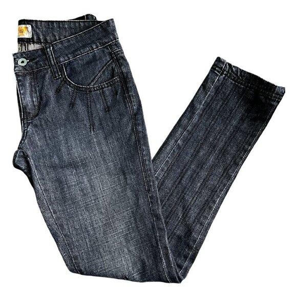 Antik Denim Embroidered Embellished Straight Leg Low Rise Dark Wash Jeans Sz 28 - Picture 16 of 16